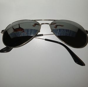 Damaged Ray-Ban Aviators (Silver reflective sunglasses)